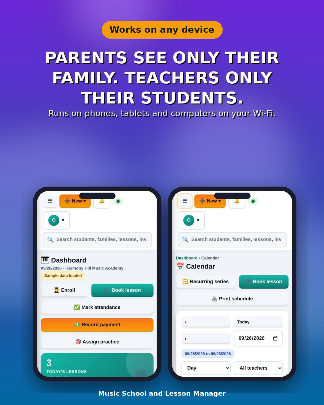 Music School and Lesson Manager Software