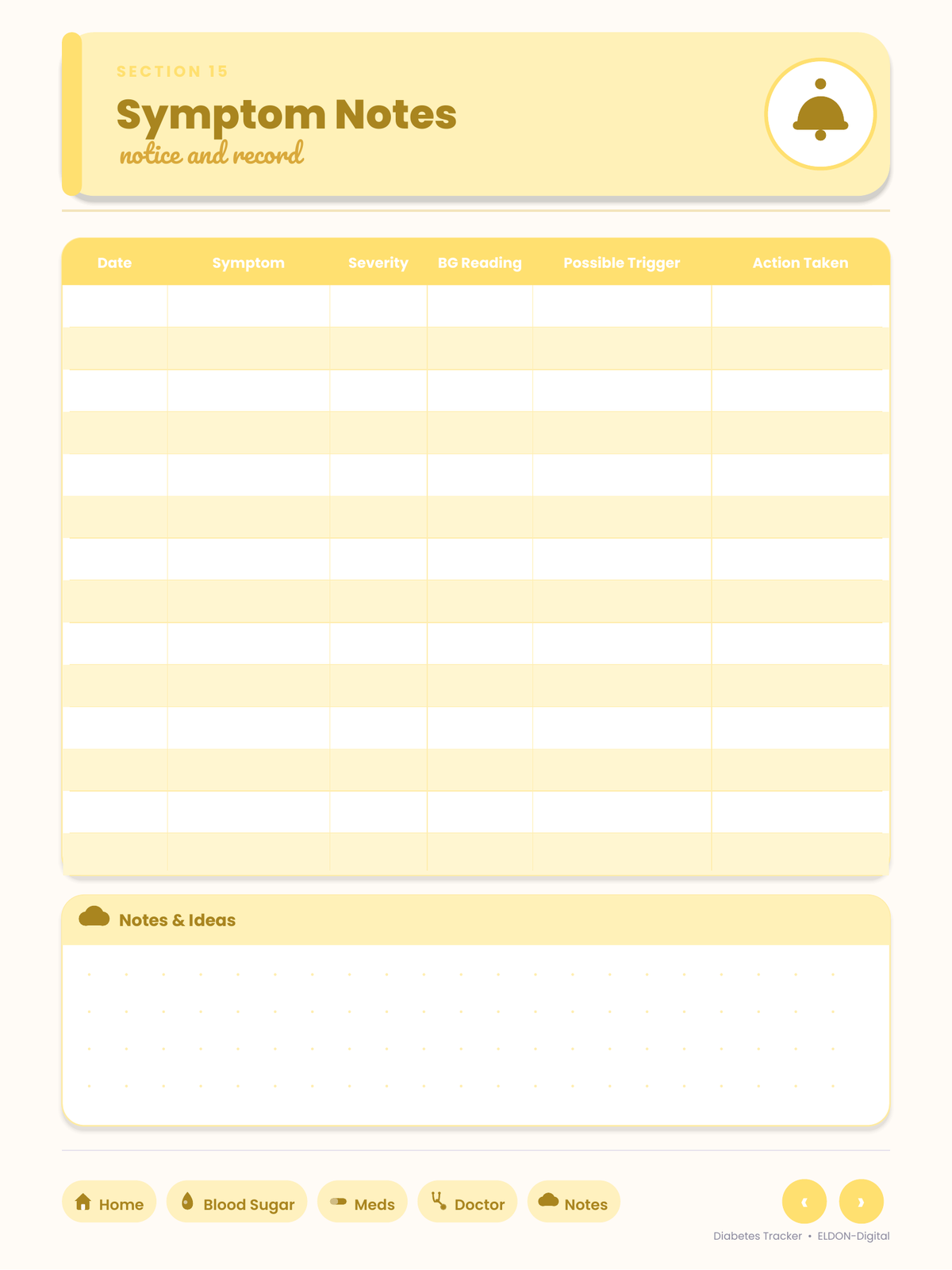 Diabetes Tracker Digital Planner GoodNotes iPad