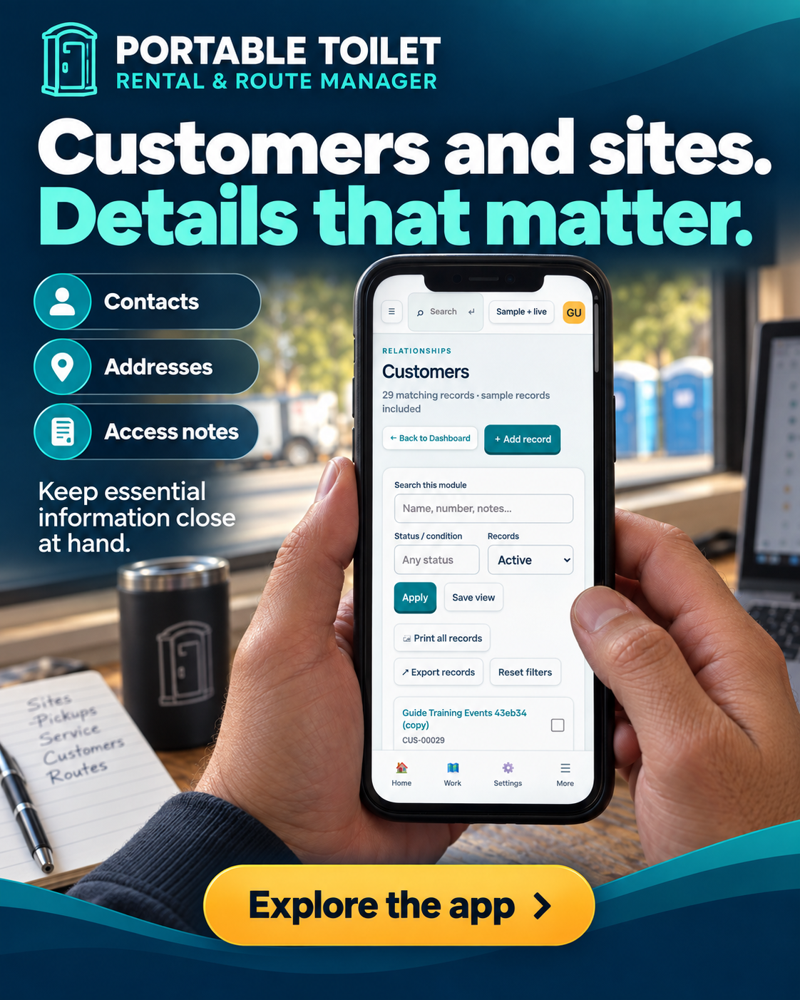 Portable Toilet Rental Management Software