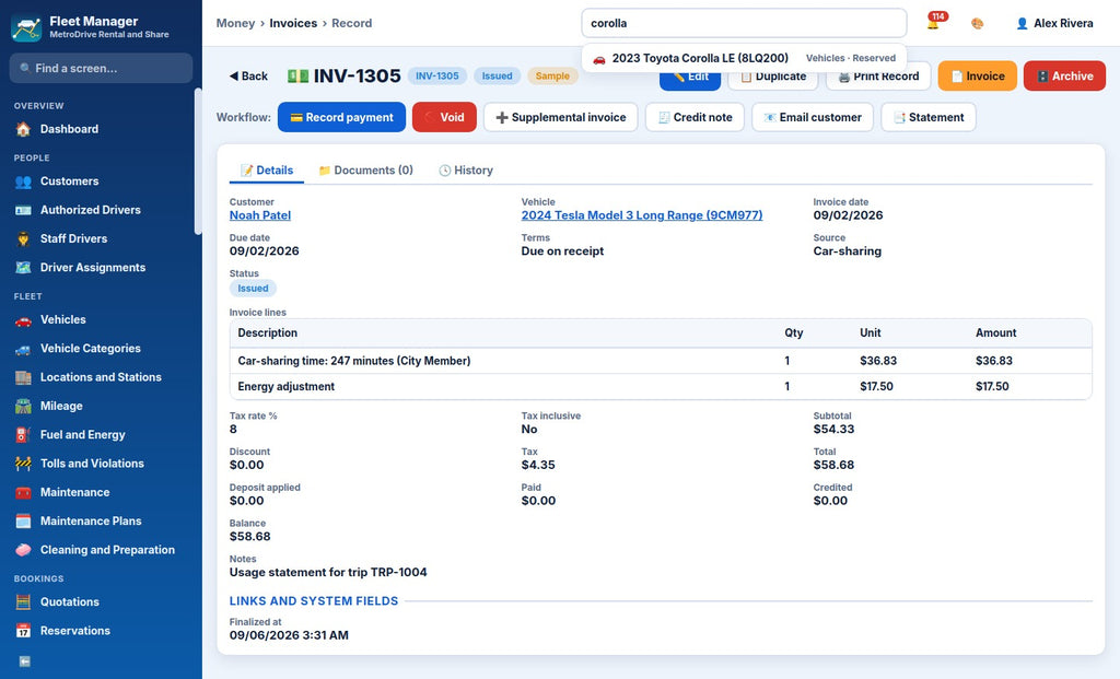 Car Rental and Car-Sharing Fleet Manager