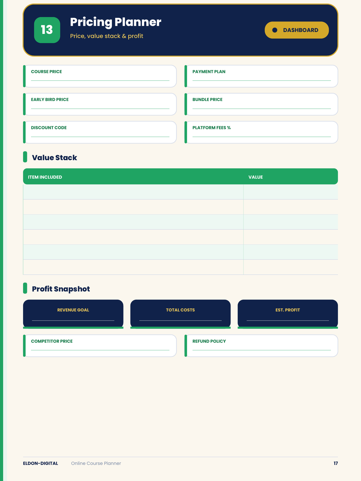 Online Course Planner Digital Planner GoodNotes iPad
