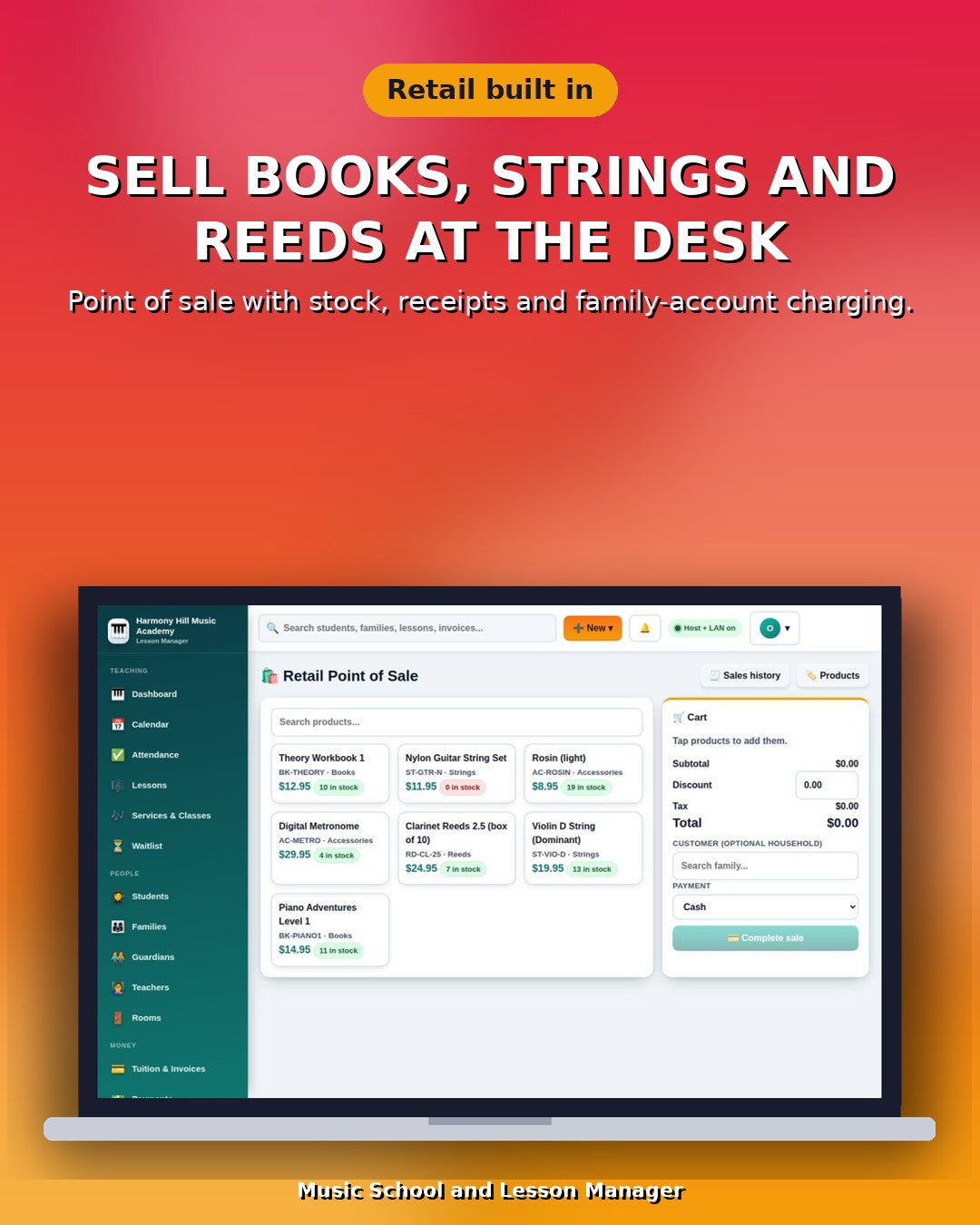 Music School and Lesson Manager Software