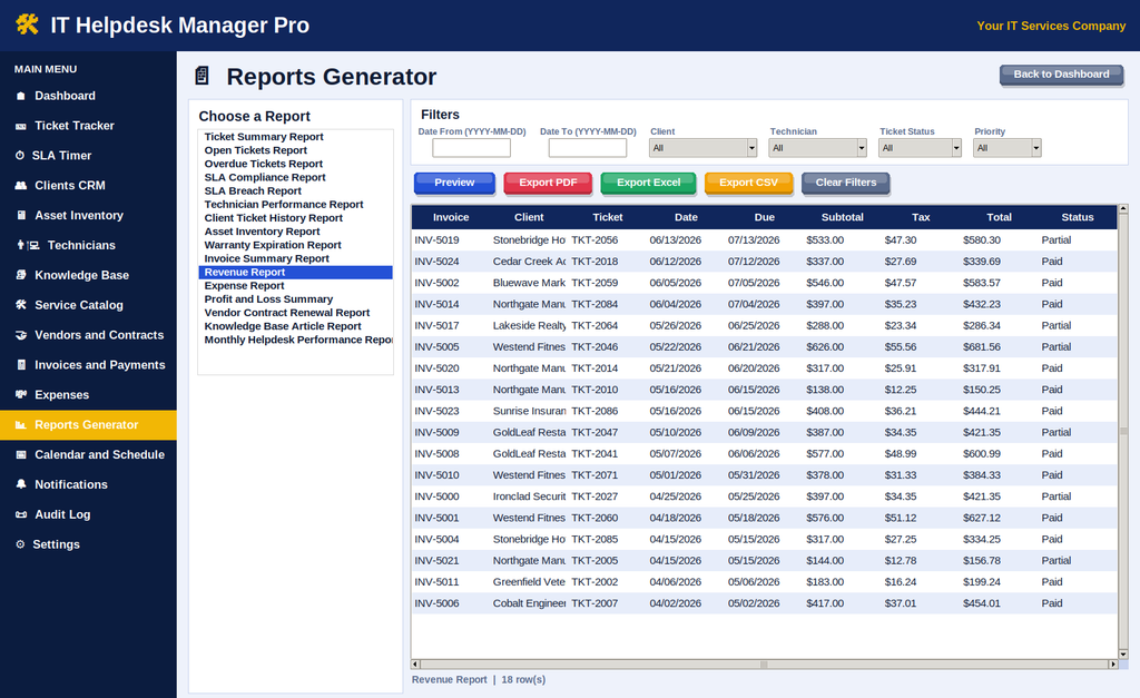 IT Helpdesk Manager Pro