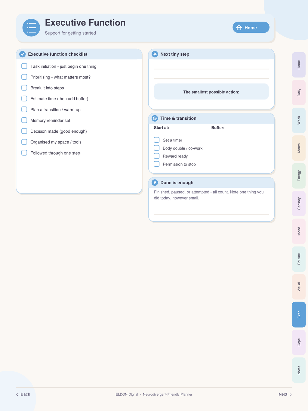 Neurodivergent Digital Planner for ADHD & Autism GoodNotes iPad