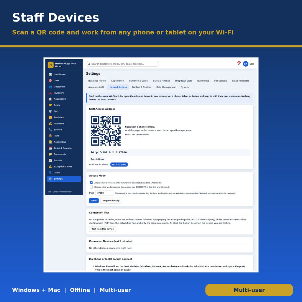 Multi-User Car Dealership Management Software