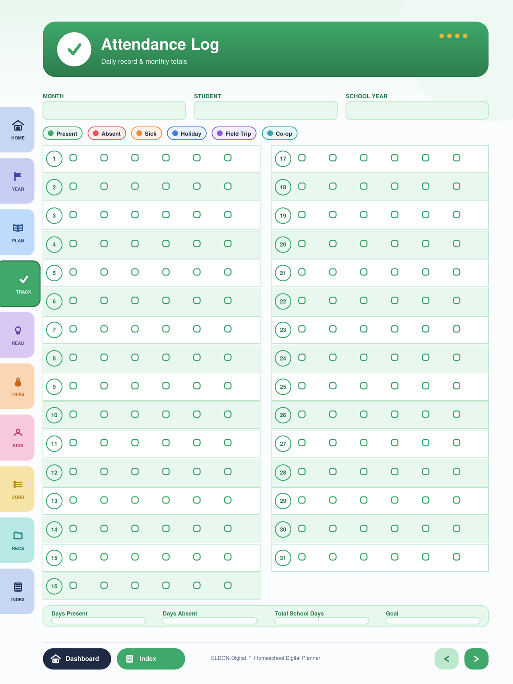 Homeschool Planner Digital Planner GoodNotes iPad