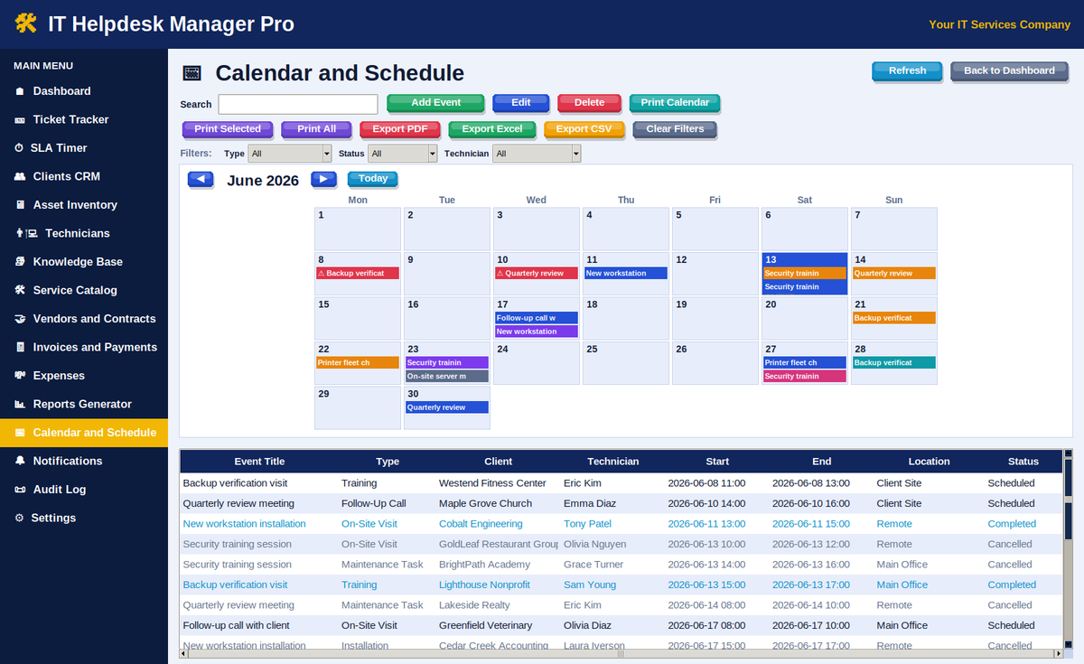 IT Helpdesk Manager Pro
