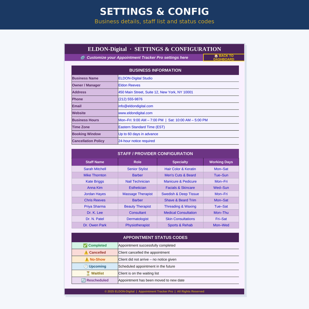 Appointment Tracker Excel Template