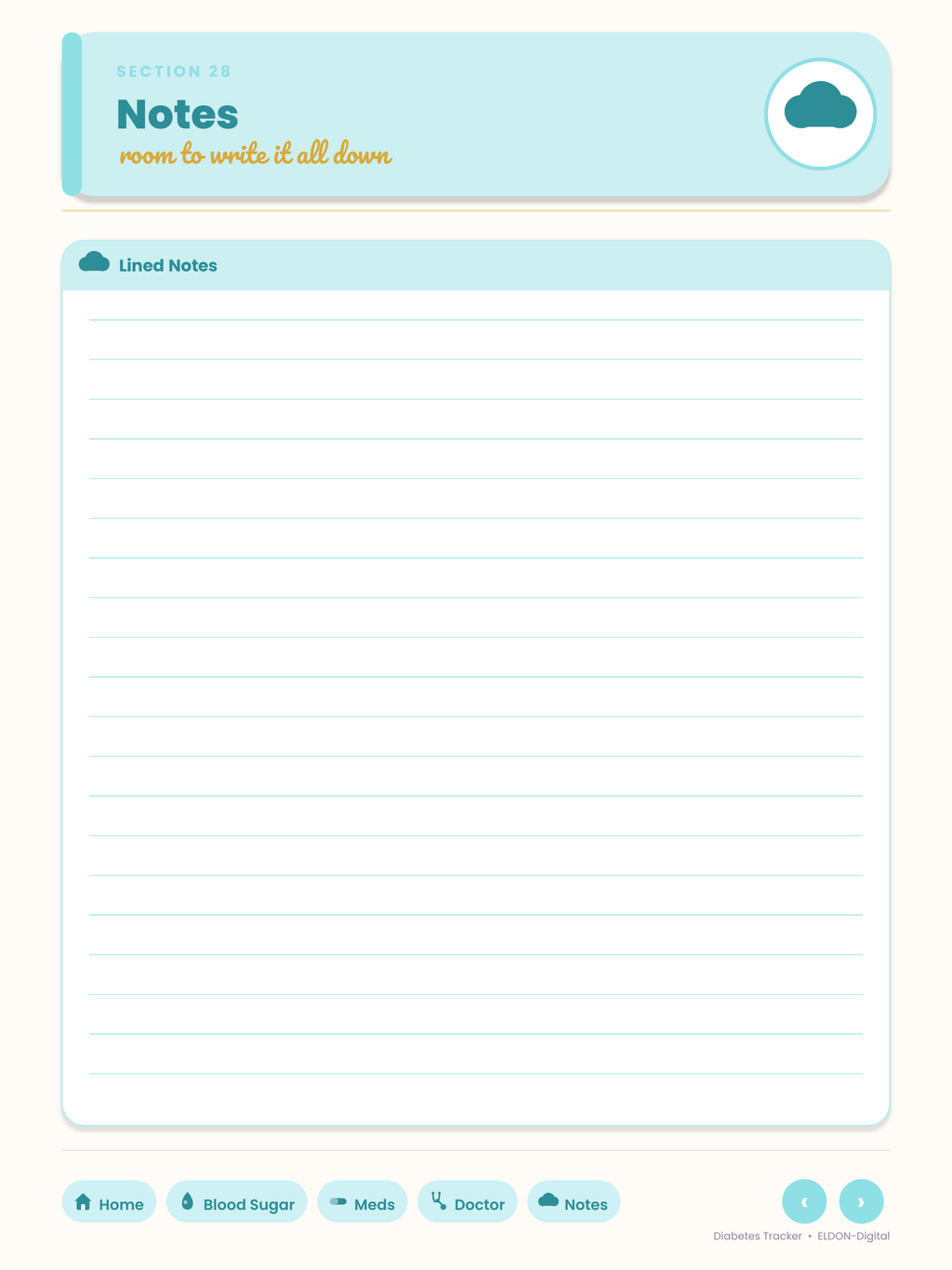 Diabetes Tracker Digital Planner GoodNotes iPad