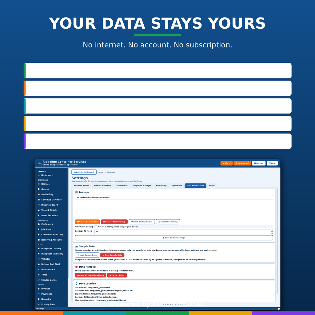 Dumpster Rental Management Software