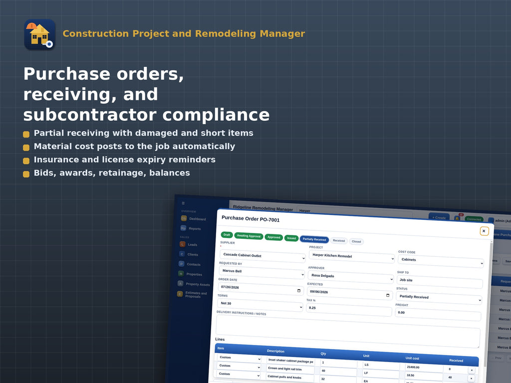 Construction Project and Remodeling Manager
