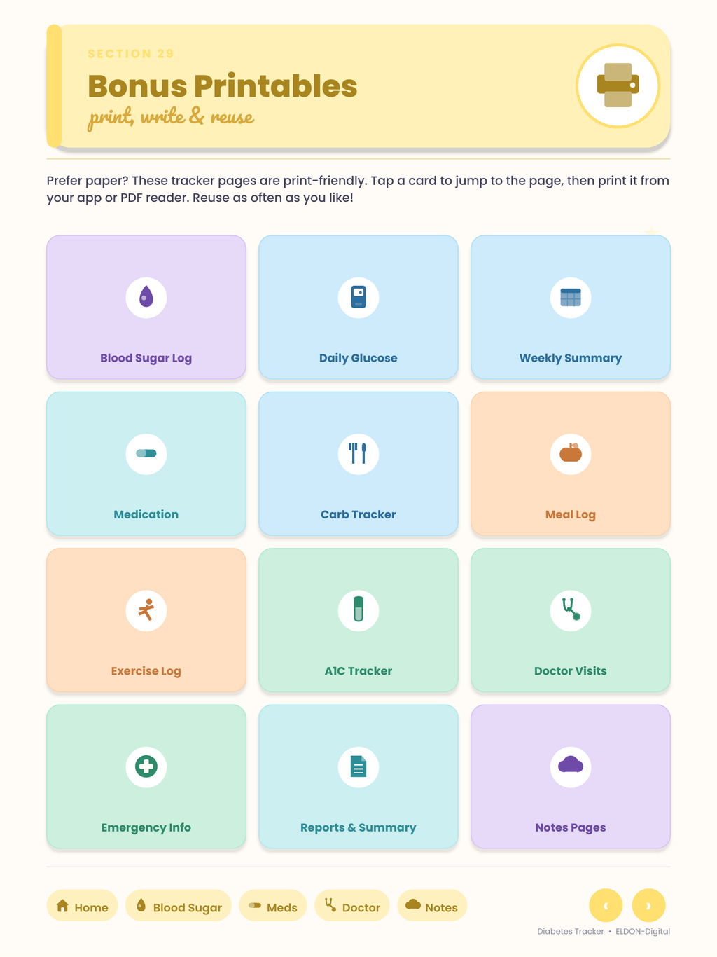 Diabetes Tracker Digital Planner GoodNotes iPad
