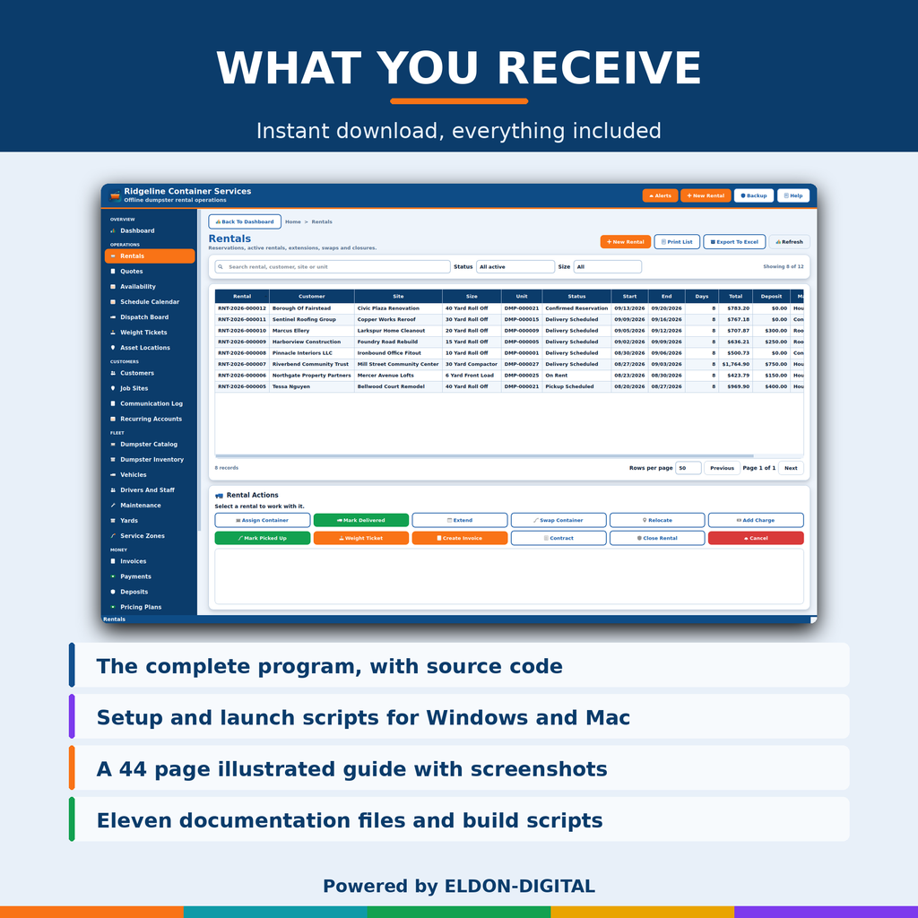 Dumpster Rental Management Software