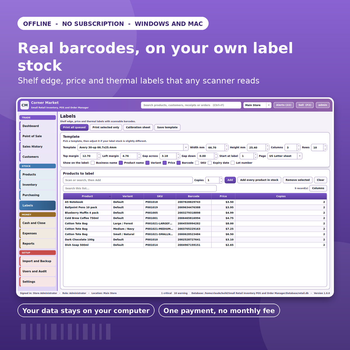 Retail POS Inventory Software Windows Mac