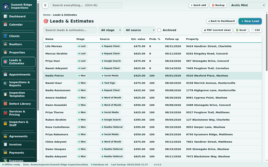 Home Inspection Software for Windows and Mac