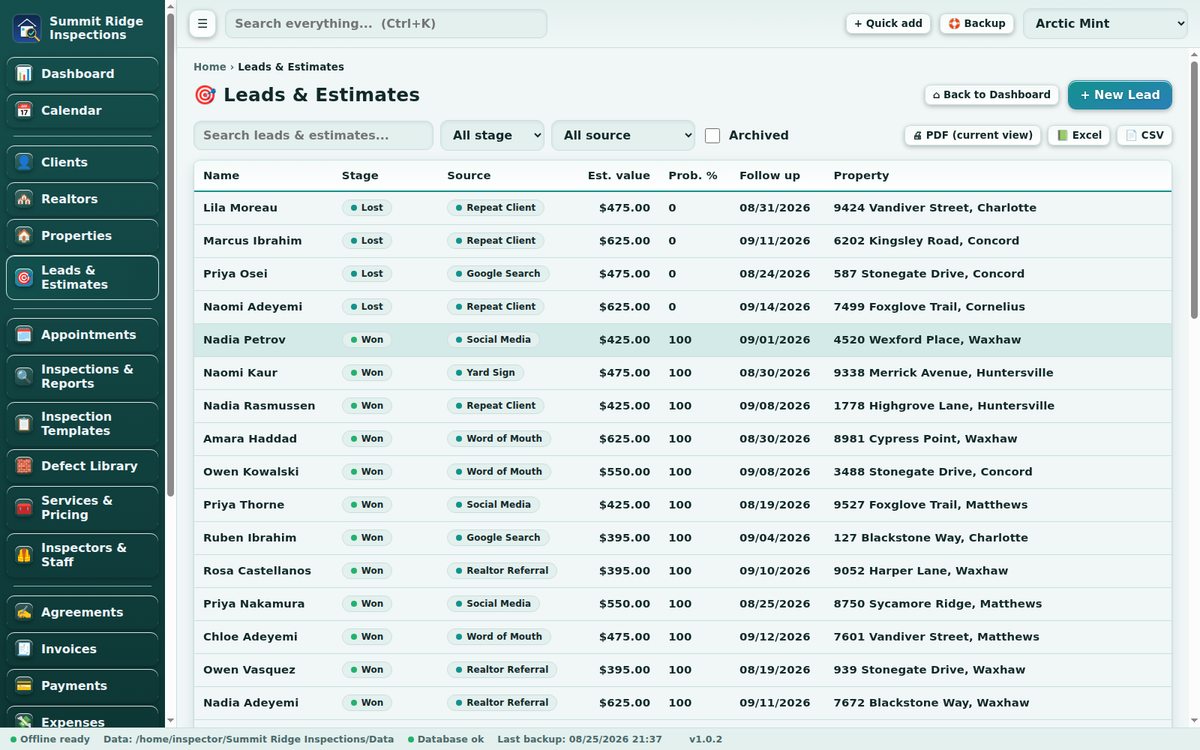 Home Inspection Software for Windows and Mac