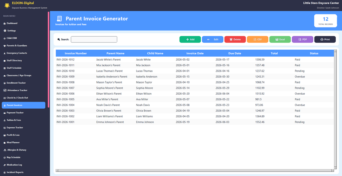 Daycare Business Management Software