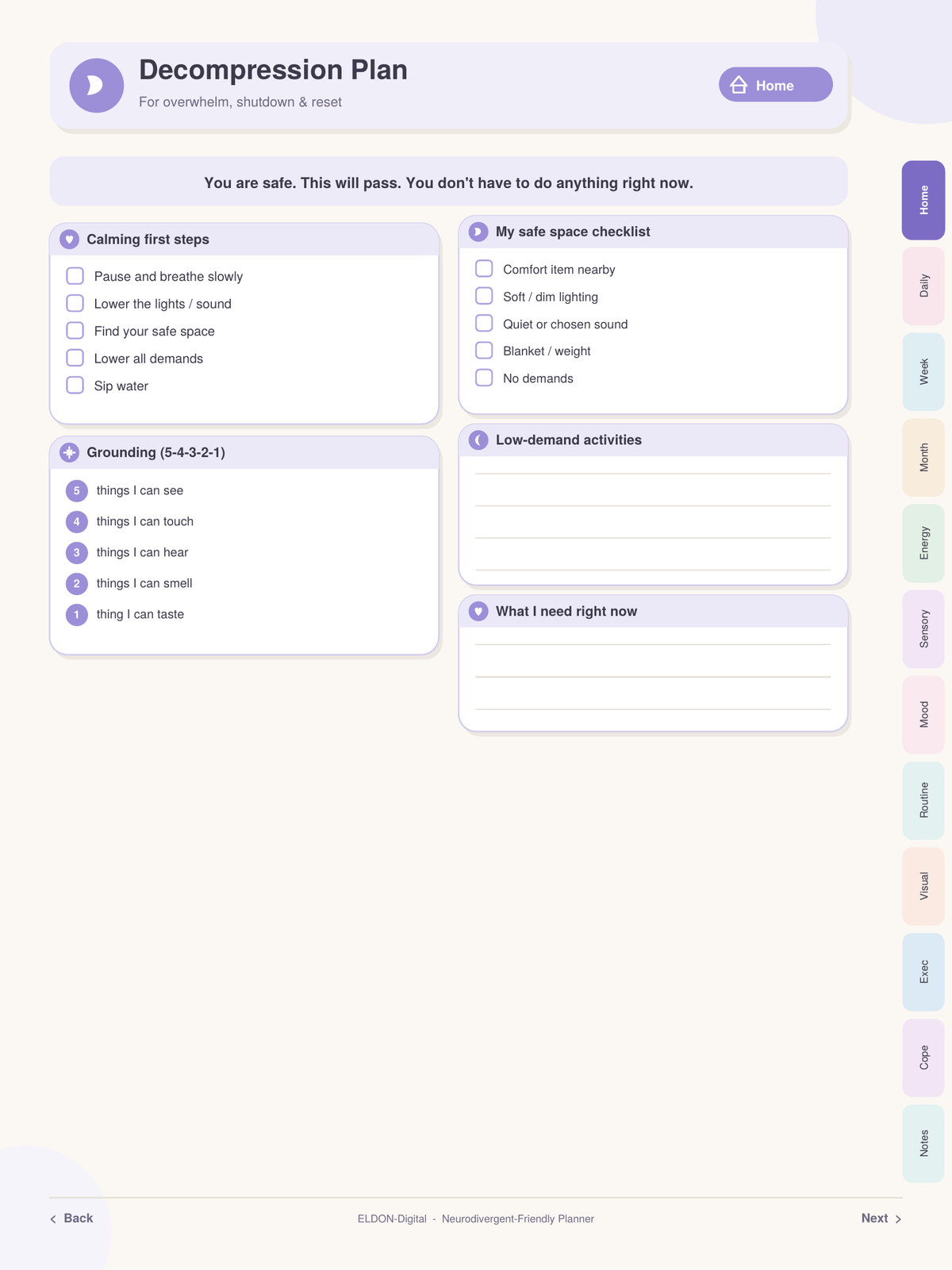 Neurodivergent Digital Planner for ADHD & Autism GoodNotes iPad