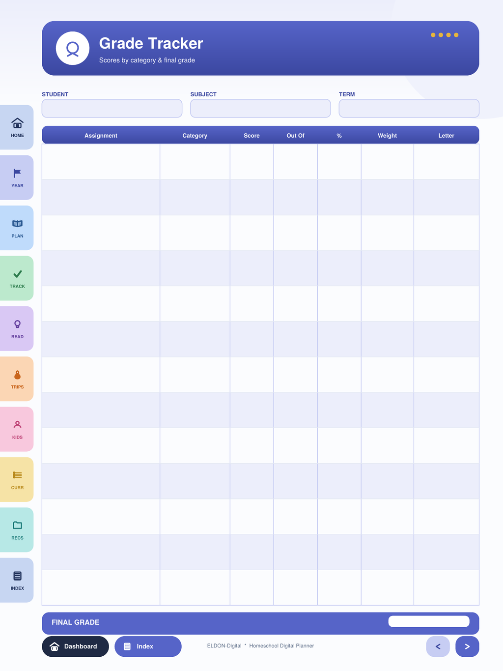 Homeschool Planner Digital Planner GoodNotes iPad
