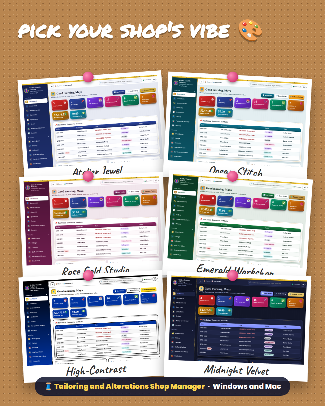 Tailoring and Alterations Shop Manager Software