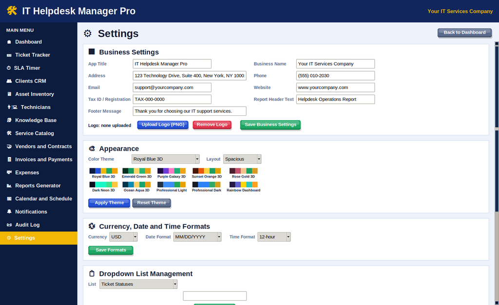 IT Helpdesk Manager Pro