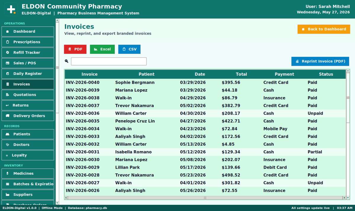 Pharmacy Business Management System