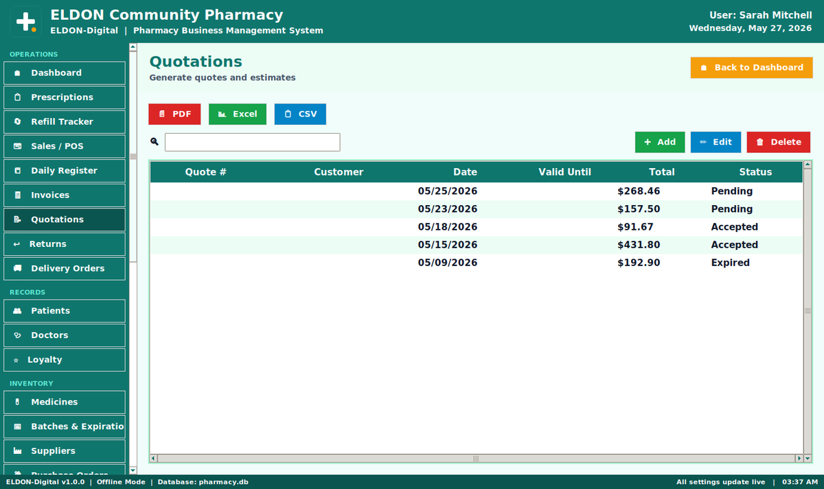 Pharmacy Business Management System