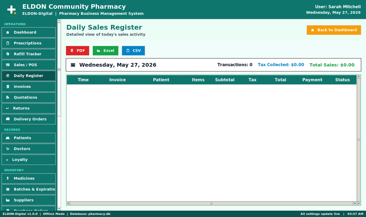 Pharmacy Business Management System