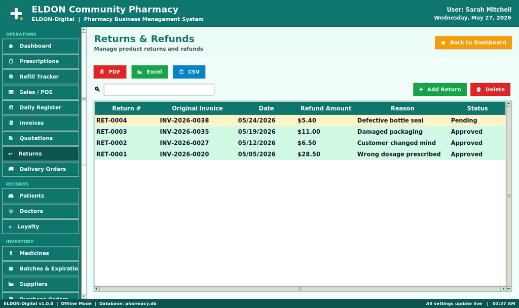 Pharmacy Business Management System