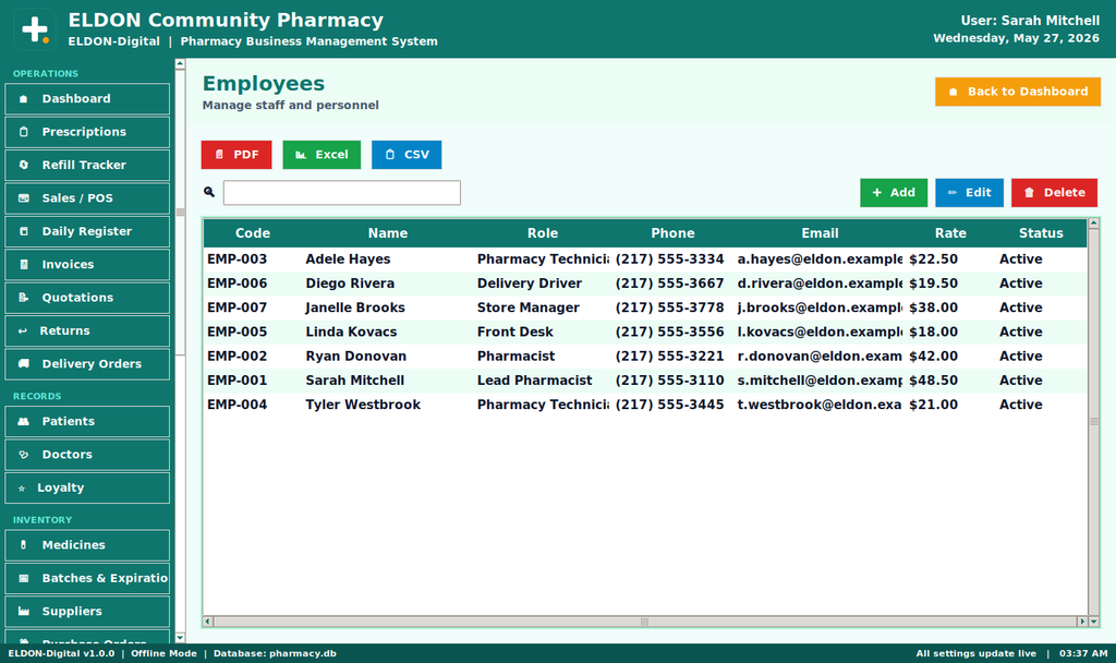 Pharmacy Business Management System