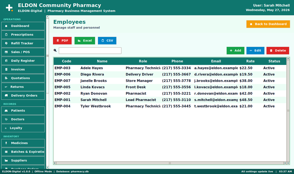 Pharmacy Business Management System