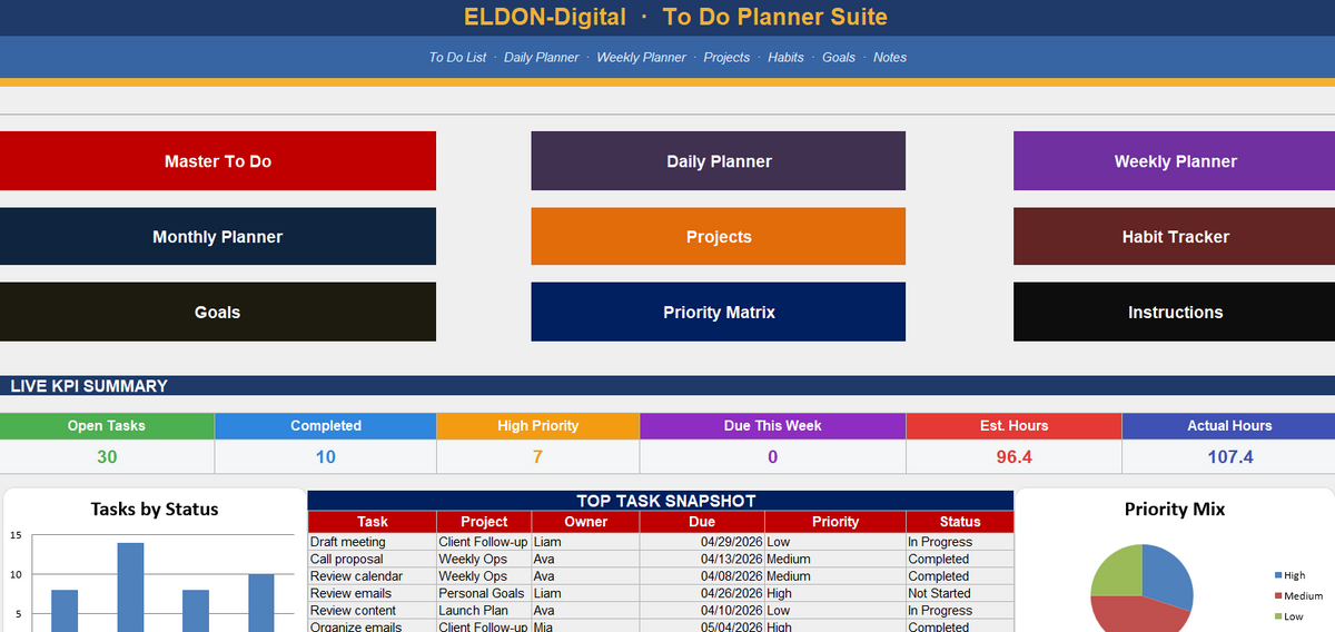 To Do List Template Bundle