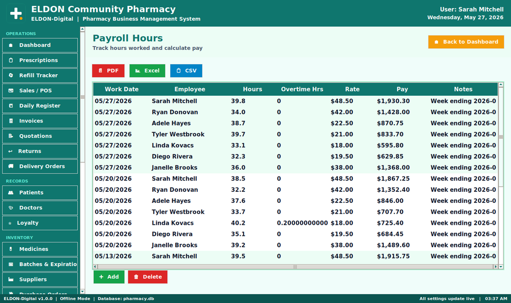 Pharmacy Business Management System