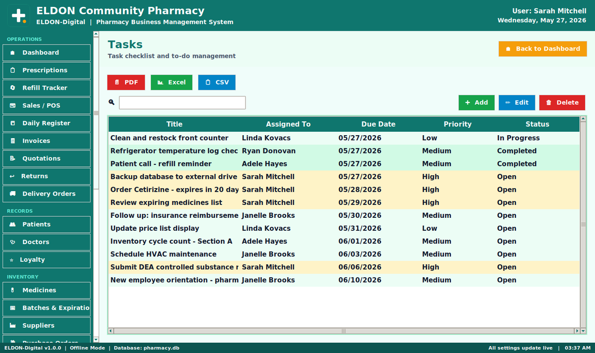 Pharmacy Business Management System