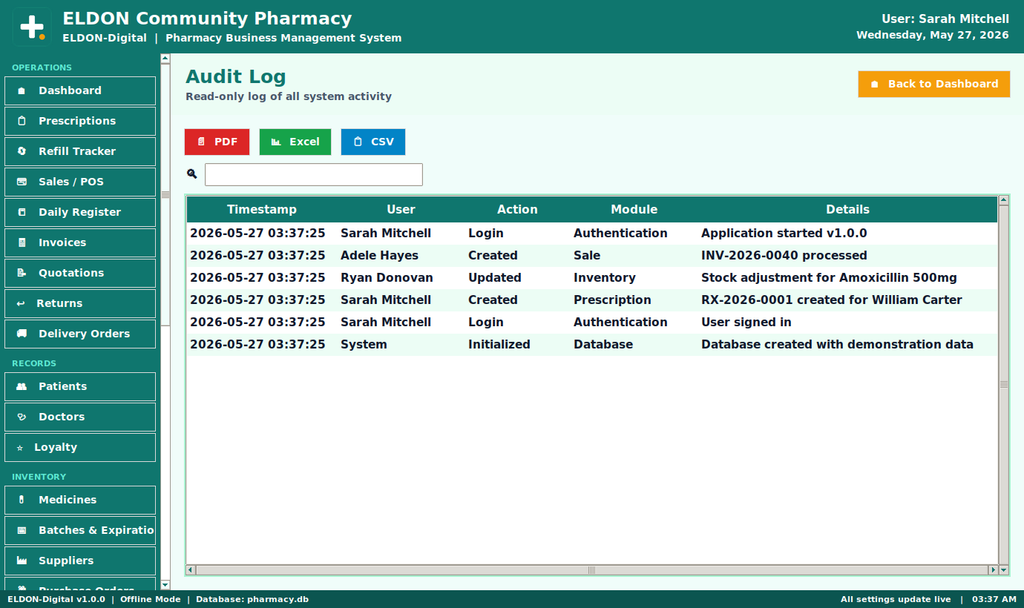 Pharmacy Business Management System