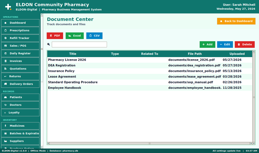 Pharmacy Business Management System