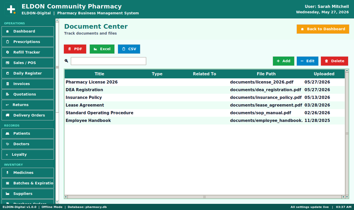 Pharmacy Business Management System