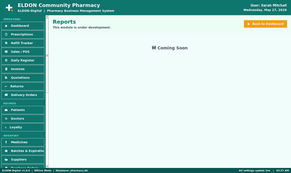 Pharmacy Business Management System