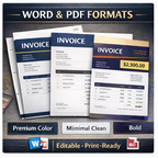 Invoice Template Bundle 3 Professional Designs