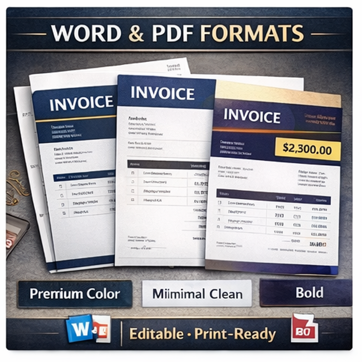 Invoice Template Bundle 3 Professional Designs