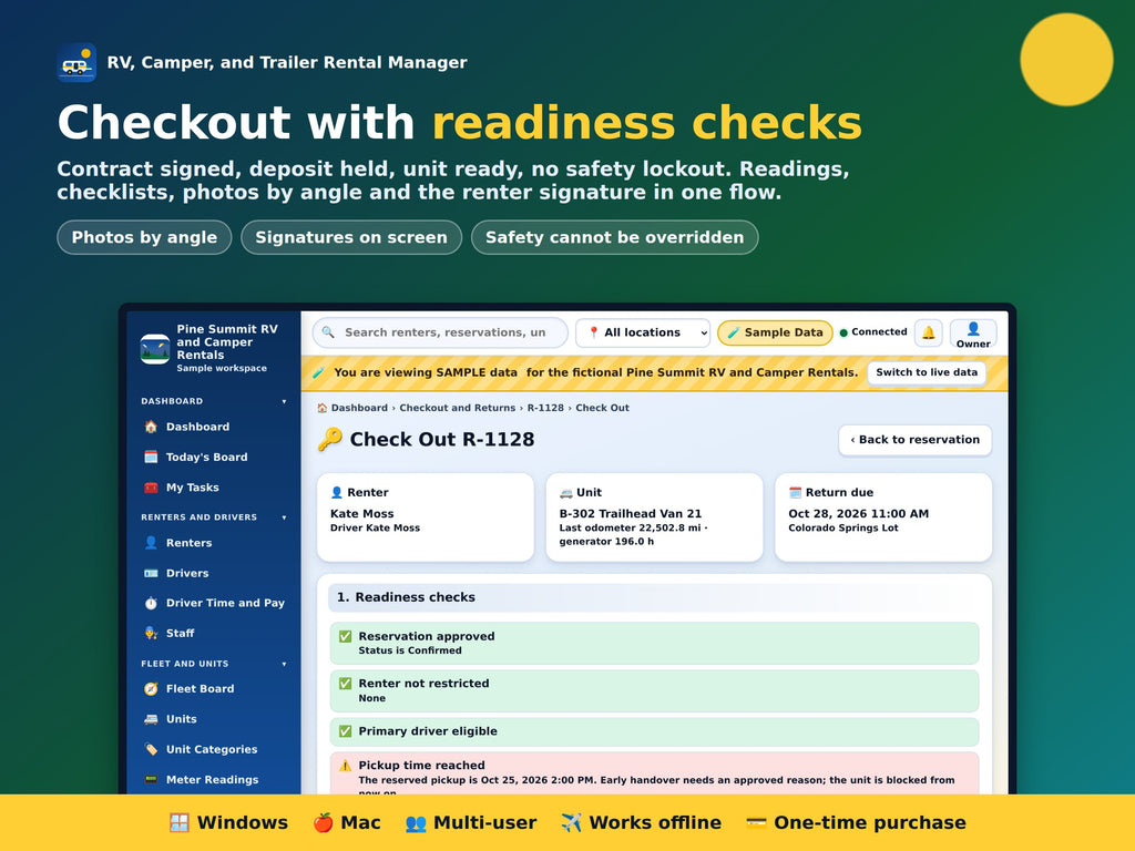 RV, Camper and Trailer Rental Manager Software
