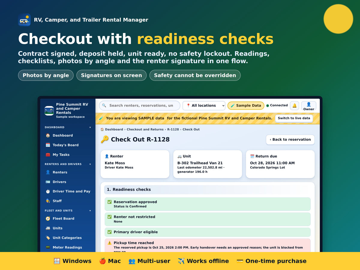 RV, Camper and Trailer Rental Manager Software