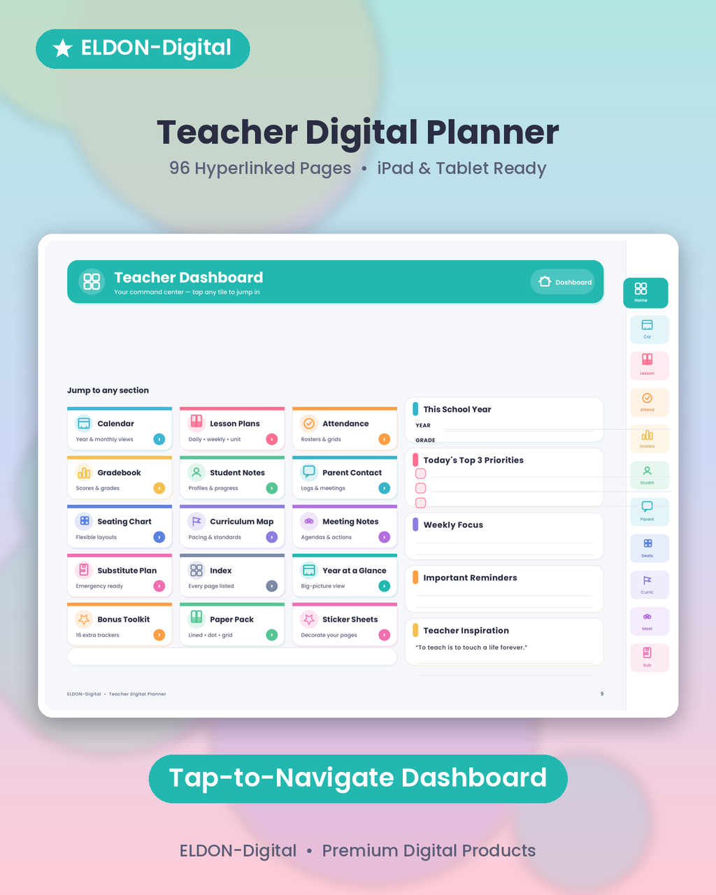 Teacher Digital Planner GoodNotes & iPad