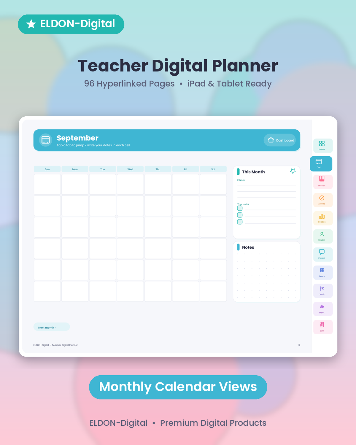 Teacher Digital Planner GoodNotes & iPad