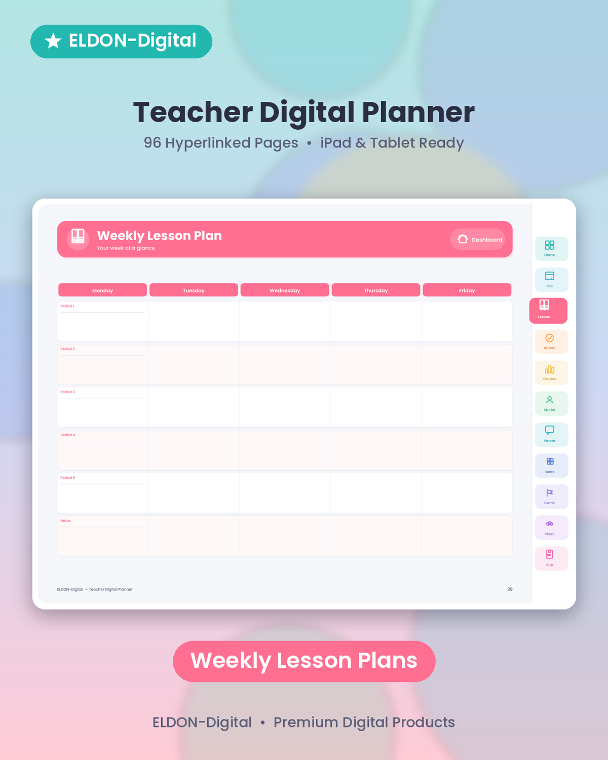 Teacher Digital Planner GoodNotes & iPad