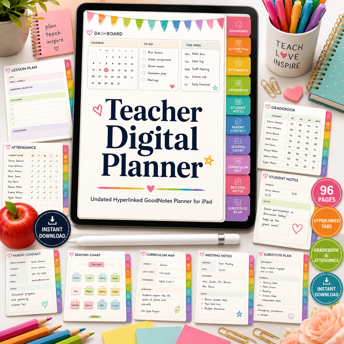 Teacher Digital Planner GoodNotes & iPad