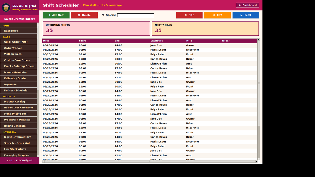 Bakery Business Management Software