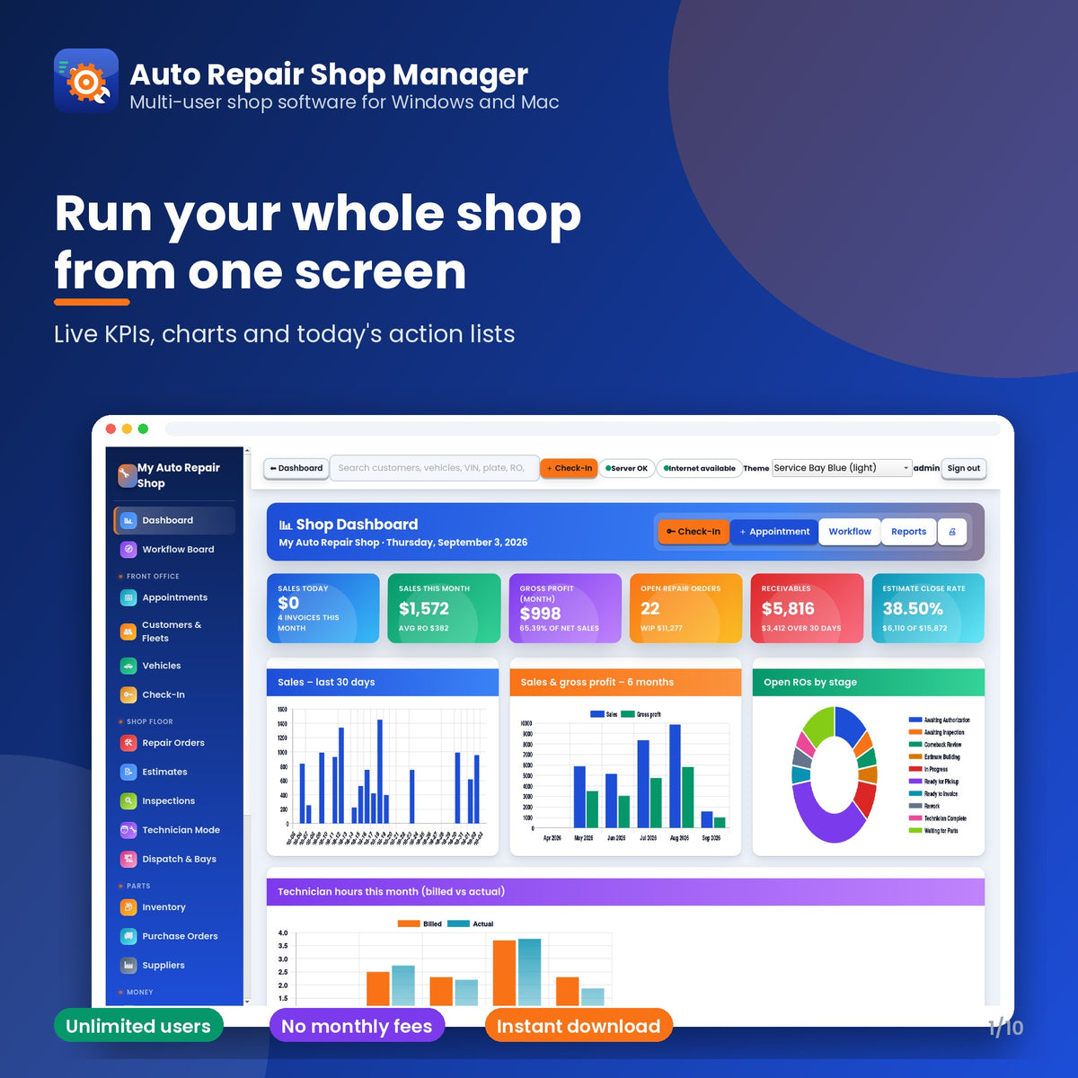 Multi-User Auto Repair Shop Management Software