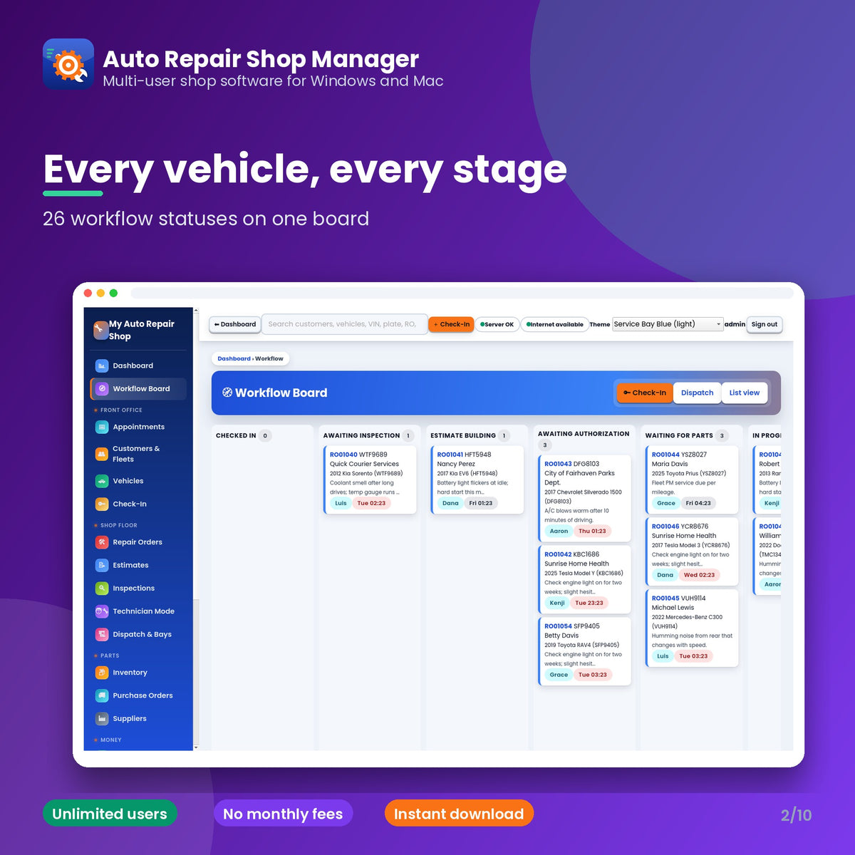 Multi-User Auto Repair Shop Management Software