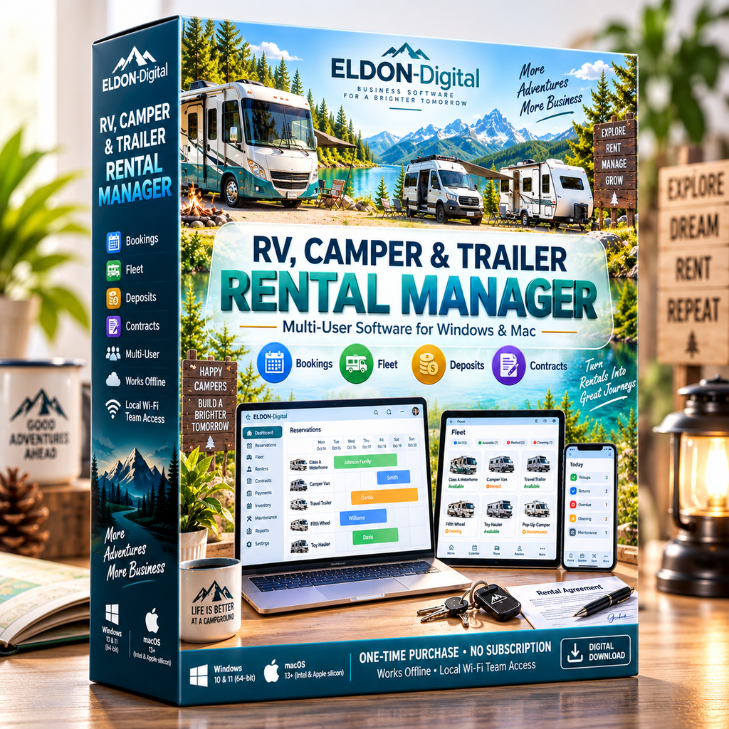 RV, Camper and Trailer Rental Manager Software
